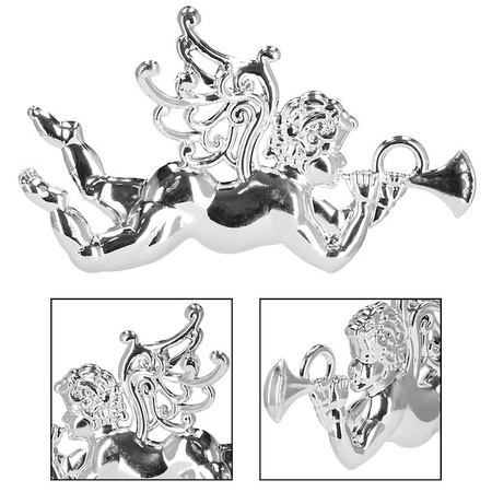 Zawieszki choinkowe 2 szt. aniołki ozdoba świąteczna ażurowa srebrna