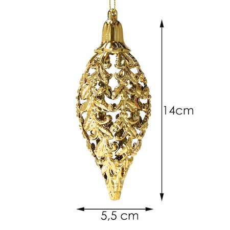 Zawieszki choinkowe 2 szt. szyszka ozdoba świąteczna złota