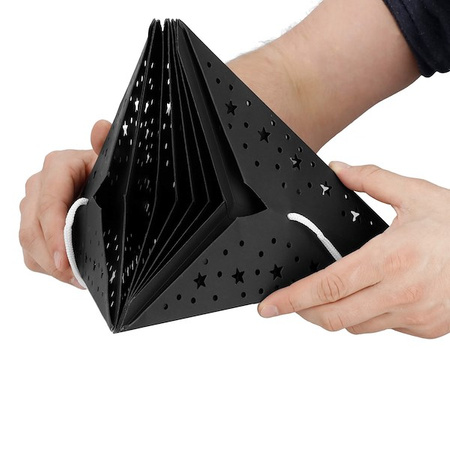 Gwiazda świąteczna papierowa zawieszka choinkowa czarna ażurowa 3D