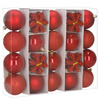 Bombki choinkowe 40 szt. komplet dekoracje świąteczne zawieszki nietłukące, czerwone