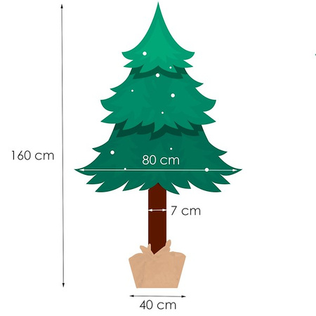 Choinka na pniu 160 cm sztuczna sosna drzewko bożonarodzeniowe