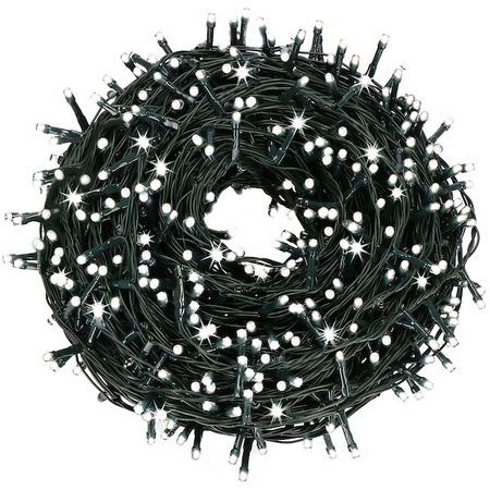 Kurtyna świetlna 750 led girlanda, lampki zewnętrzne sople zimny biały + flash