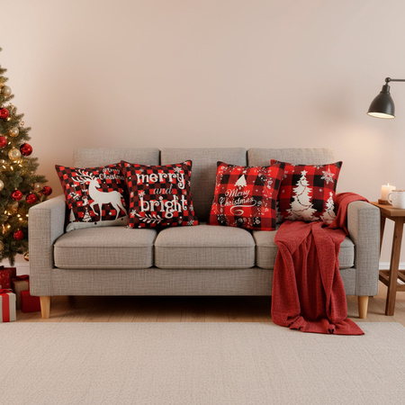 Poszewka świąteczna, dekoracyjna 40x40cm zestaw 4 szt. poszewki na poduszkę