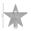 Szpic na choinkę gwiazda 21 cm czubek brokatowy ozdoba świąteczna srebrna