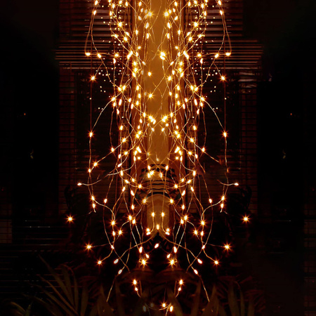 Lampki choinkowe 300 LED na prąd włosy anioła ciepły biały