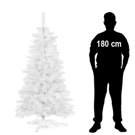 Choinka sztuczna jodła biała 180 cm nowoczesna jak żywa, ze stojakiem