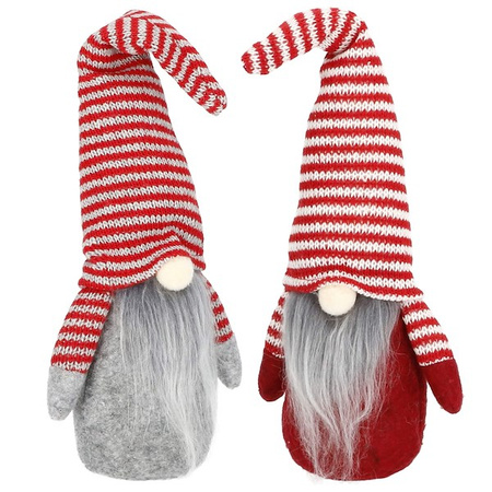 Para krasnali 30cm ozdoba świąteczna, skrzat świąteczny, gnom w paski