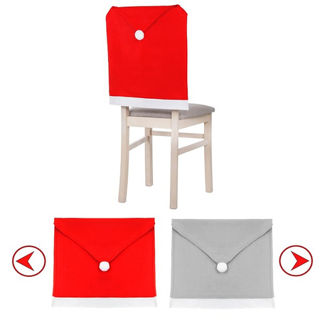 Pokrowiec na krzesło, czapka Mikołaja czerwona zestaw 6 szt.