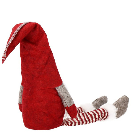 Para skrzatów 50cm ozdoba świąteczna, siedzący krasnal świąteczny, gnom czerwony, szary