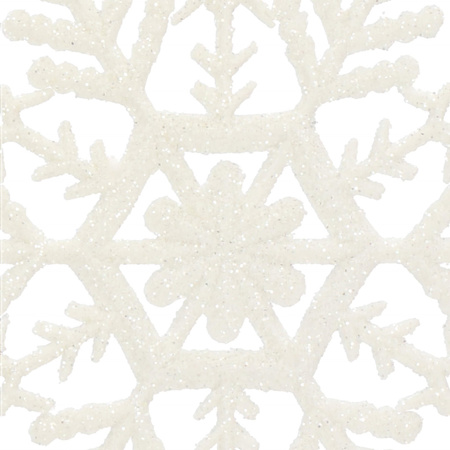 Zawieszka na choinkę śnieżynki 3 szt. ozdoba świąteczna 10,5 cm biały brokat