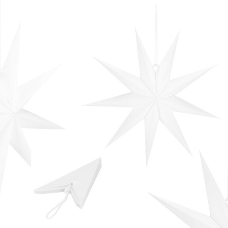 Gwiazda świąteczna papierowa 3d 60 cm zawieszka choinkowa biała