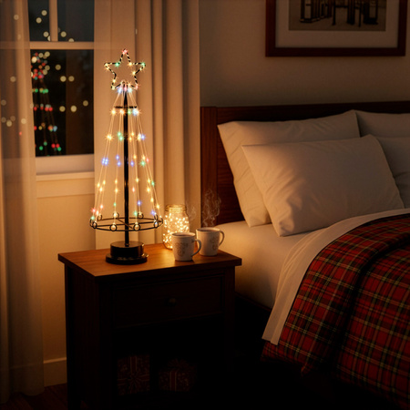 Choinka świecąca, metalowa 80 LED ozdoba świąteczna 45 cm multikolor