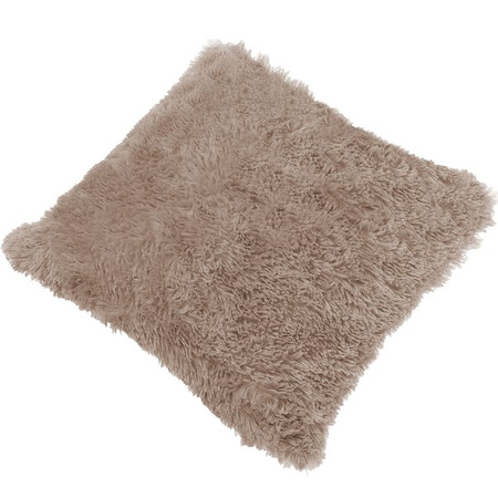 Poszewka dekoracyjna na poduszkę, włochacz 40x40cm brązowy