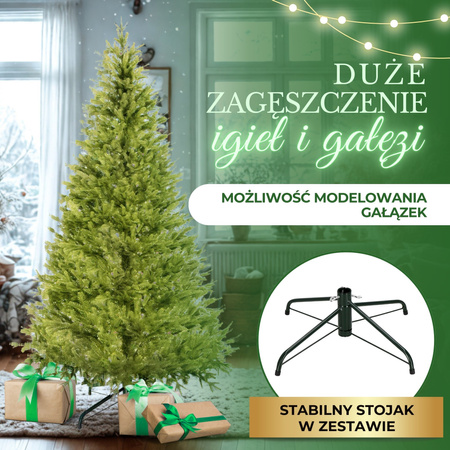 Choinka sztuczna 220 cm premium świerk PE choinka jak żywa