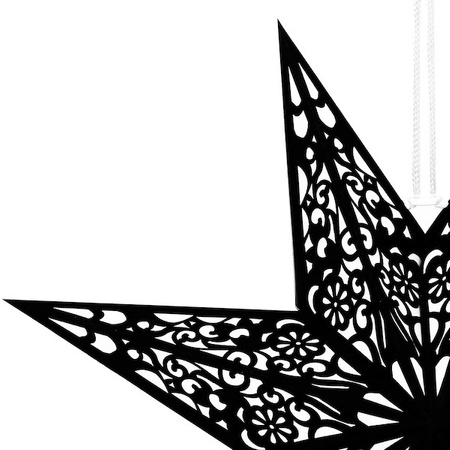 Gwiazda świąteczna papierowa czarna i lampki choinkowe 10 led zimny biały