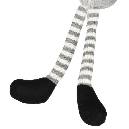 Para skrzatów 50cm ozdoba świąteczna, krasnal świąteczny, gnom siedzący czarno-szary