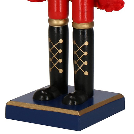 Dziadek do orzechów 38 cm z mieczem, drewniany żołnierzyk zielono-czerwony, figurka świąteczna