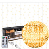 Kurtyna świetlna z pilotem 306 led girlanda, lampki wewnętrzno-zewnętrzne sople ciepły biały