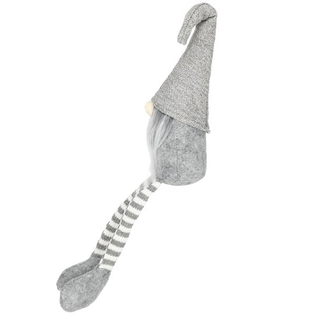 Skrzat 50cm ozdoba świąteczna, krasnal świąteczny, gnom siedzący szary