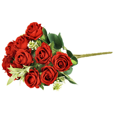 Bukiet sztucznych róż 10 kwiatów dekoracyjne czerwone