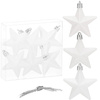 Bombki choinkowe 6 szt. dekoracje, ozdoby świąteczne gwiazdki zestaw białe