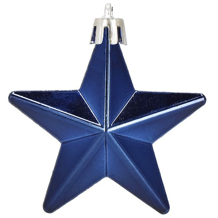 Bombki choinkowe 6 szt. gwiazdki ozdoby świąteczne zestaw granatowe