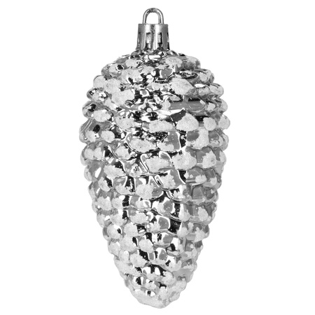 Bombki choinkowe 40 szt. okrągłe, lizaki, szyszki, laski cukrowe nietłukące ozdoby srebrne
