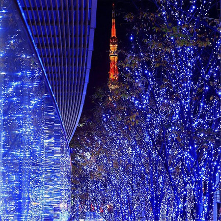 Lampki choinkowe 500 led światełka na prąd zewnętrzne niebieski