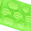 Foremka do lodu elastyczna silikonowa tacka na 11 kostek lodu w kształcie owoców zielona