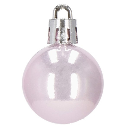 Bombki choinkowe 54 szt. ozdoby świąteczne zestaw 3cm różowe