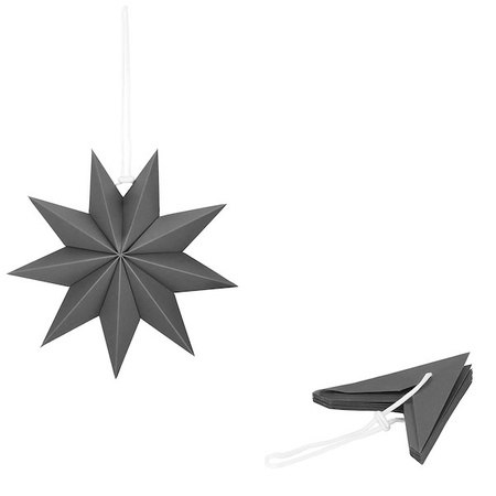 Gwiazda świąteczna papierowa zawieszka choinkowa szara