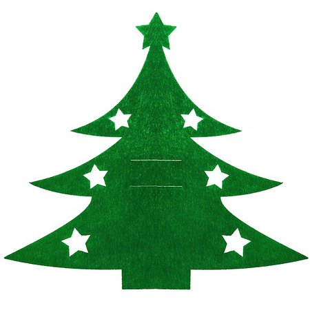 Kieszonki na sztućce 10szt. świąteczne etui, pokrowce choinki zielone