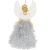 Zawieszka choinkowa aniołek 20cm świąteczna ozdoba srebrny brokat, cekiny