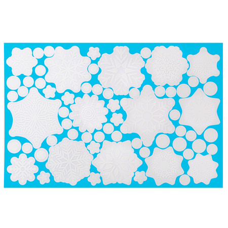 Naklejki świąteczne, dekoracje na okno 65 szt. płatki śniegu, ozdoby okienne, samoprzylepne, białe