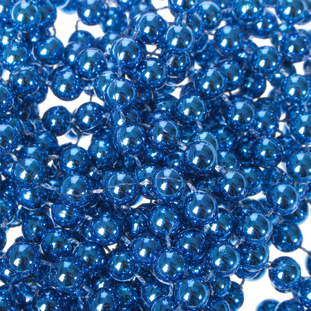 Łańcuch na choinkę perły koraliki 10 m 7 mm niebieski