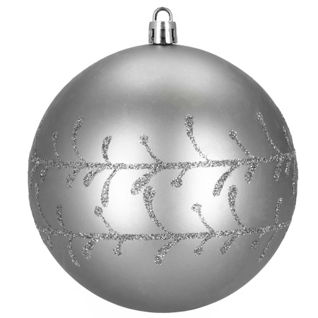 Srebrne bombki choinkowe 11 cm 12 szt. komplet dekoracje świąteczne zdobione