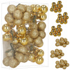 Mini bombki choinkowe na druciku, ozdoba do stroika 54 szt. złote