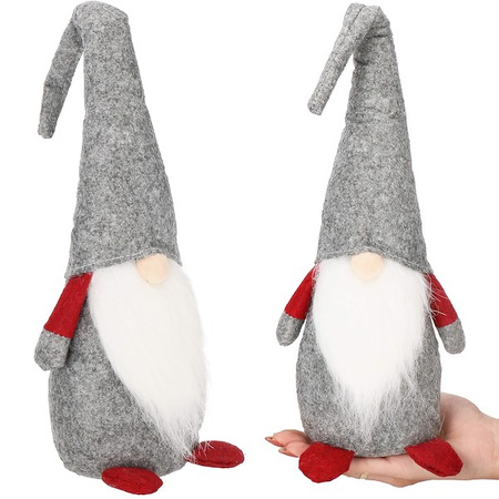Skrzat 43cm ozdoba świąteczna, krasnal świąteczny, gnom szary
