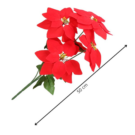 Gwiazda betlejemska, bukiet, świąteczna dekoracja, sztuczny kwiat poinsecja, czerwona