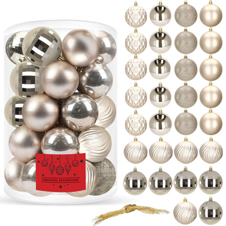 Bombki choinkowe 30 szt. złoty 8cm zestaw choinkowy