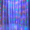 Kurtyna świetlna 300 led girlanda, lampki wewnętrzno-zewnętrzne sople multikolor + flash