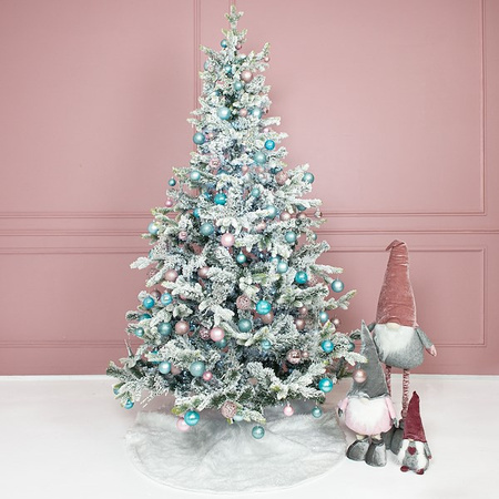 Dywanik pod choinkę 72 cm biały włochacz mata na prezenty