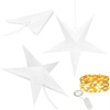 Gwiazda świąteczna papierowa biała i lampki choinkowe led ciepły biały