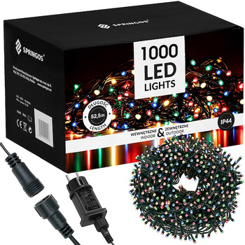 Lampki choinkowe 1000 Led multikolor 50 m oświetlenie świąteczne IP44