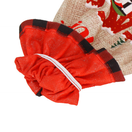 Pokrowiec na butelkę świąteczne etui na wino beżowo-czerowne