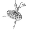 Zawieszki choinkowe 2 szt. baletnice ozdoba bożonarodzeniowa srebrna