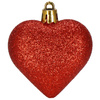 Bombki choinkowe 7 cm dekoracje świąteczne 8 szt. nietłukące serca, czerwone