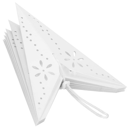 Gwiazda świąteczna papierowa biała i lampki choinkowe 10 led zimny biały