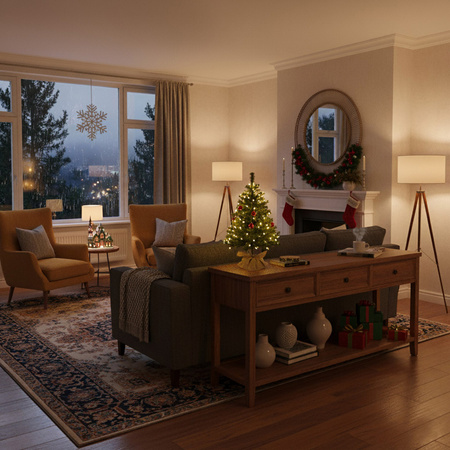 Choinka sztuczna mała 60 cm sosna naturalna z jutą mini drzewko świateczne na stolik