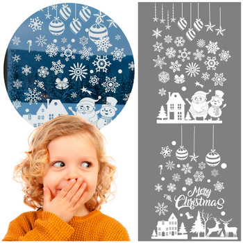 Naklejki świąteczne, dekoracje na okno 62 szt. ozdoby okienne, samoprzylepne, białe